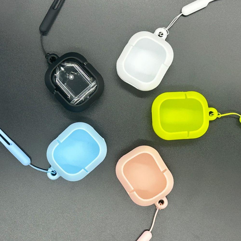 Washable Silicon Case and Lanyard Silicone Earbuds Protective Case Anti-Lost Cover for HQAi H4