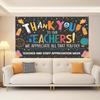 One item, a bright banner for Teacher Appreciation Week, with background fabric decoration, made of polyester material