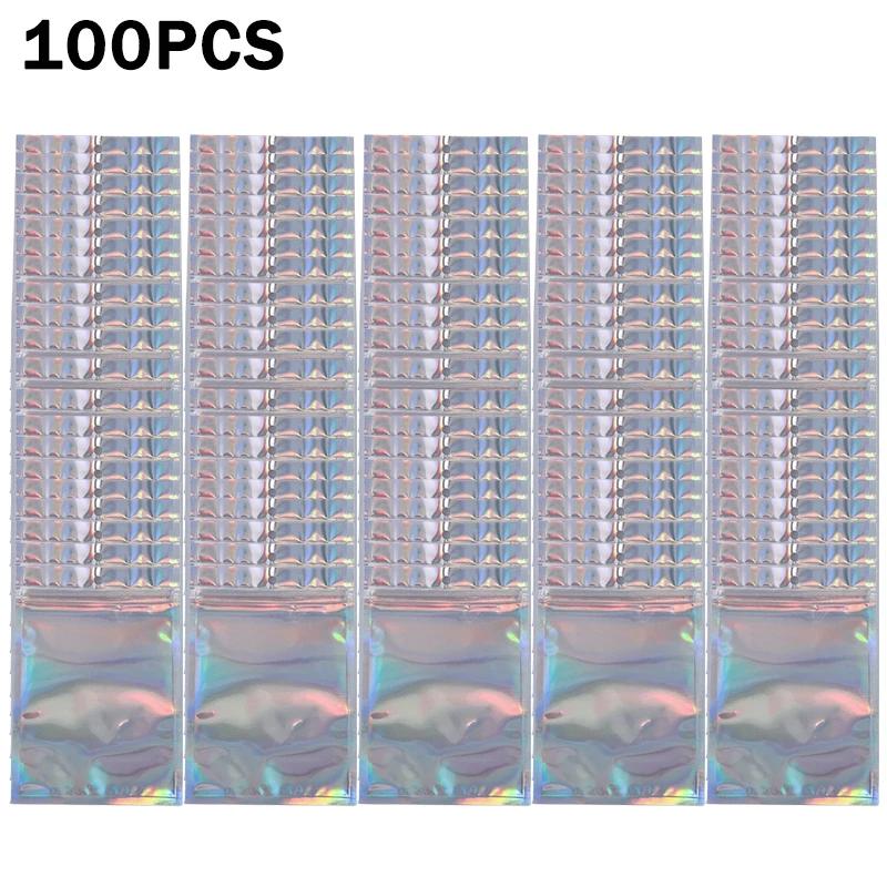 100 шт. цветная лазерная упаковка самозапечатывающаяся сумка для ожерелий, сережек, ювелирных изделий, упаковочная сумка для телефона, чехол для телефона, Инь-Янь, лазерная сумка