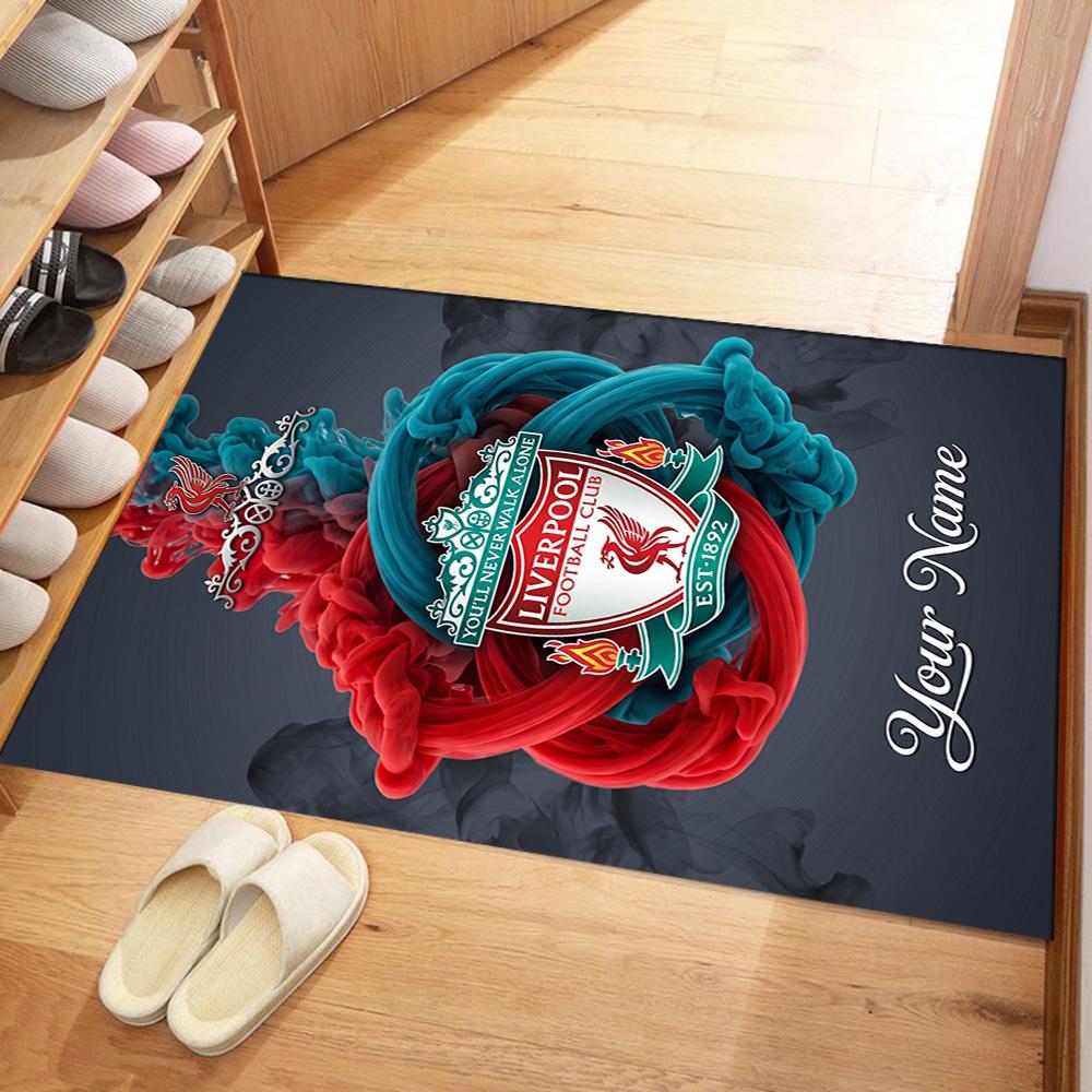 Liverpool Fc Customize Text Carpet Design For Dormitory Outdoor Hallway Kitchen Antislip Carpet Decorate Offices Perfect Gift For Womenmen