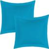 Pillowcases - TURQUOISE - 65x65 Cm - 100% Cotton - Set of 2 - Plain