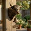 Scottish Cattle Welcome Bell Wall-Hung Decorative with Sign Rustic
