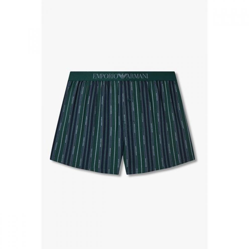 Emporio Armani Мужские хлопковые боксеры с узором и логотипом, набор из 2 шт. 0815312092 0815312094