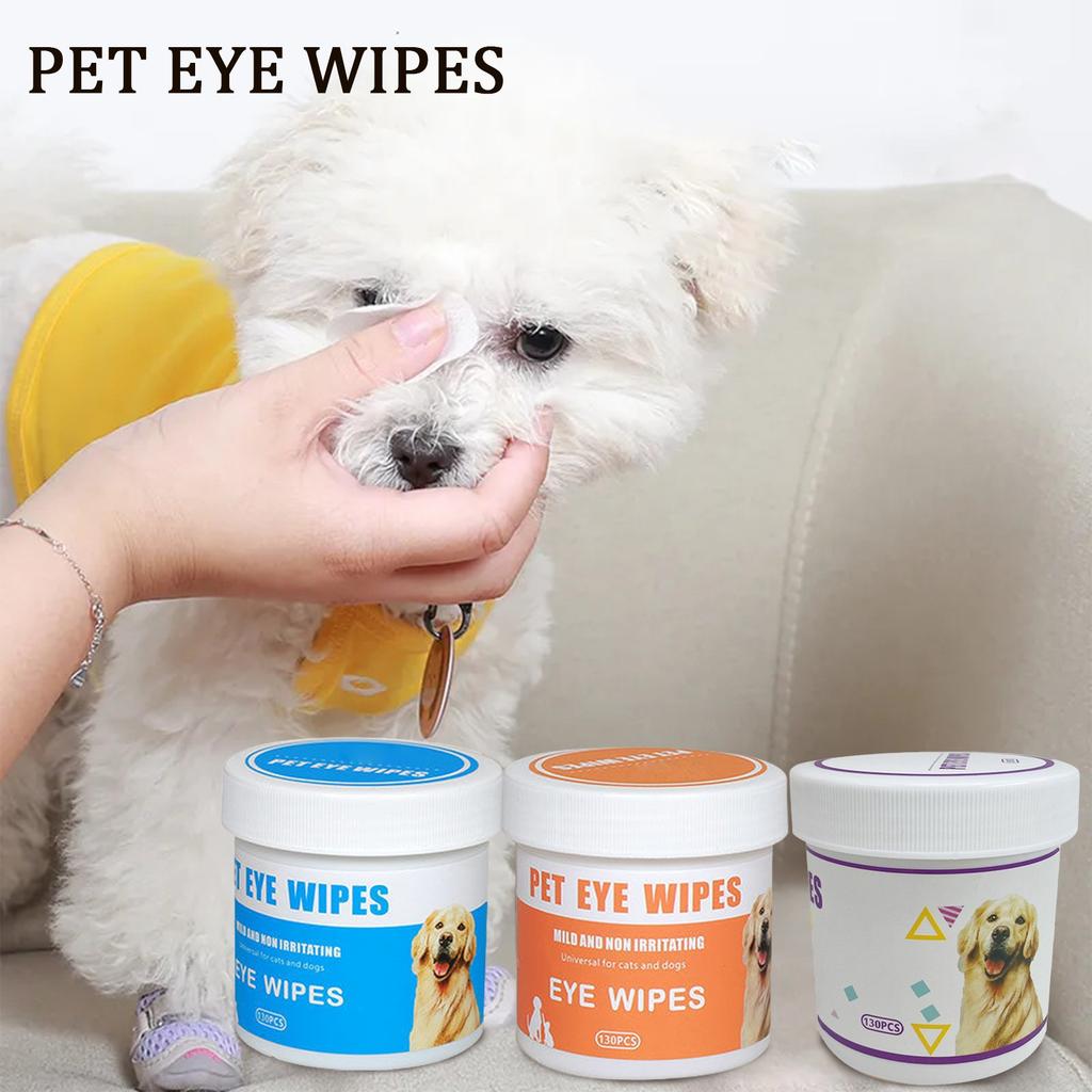 Dog Eye Wipes 130 Tablets Pack. Eye Cleaner For Dogs And Cats. Pet Tear Stain Removal Wipes. Dog Eye Cleaning Wipes. Eye Cleaning Pads. Odorless165ml