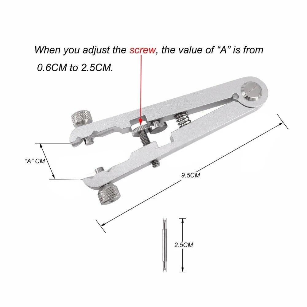 Плоскогубцы для снятия ремешка для часов Пружинный стержень Инструмент для снятия ремешка для часов из алюминиевого сплава V-образный регулировочный инструмент для ремонта