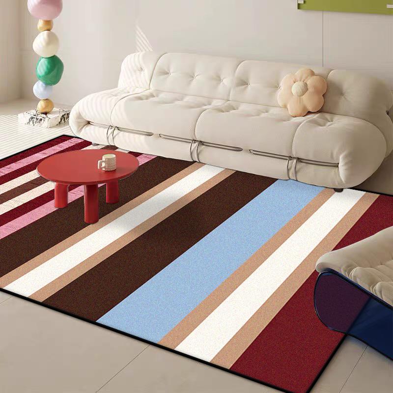 Modern Geometric Style CARPET FOR LIVE ROOM Stripe Decoration Home Sofa Fluffy Soft Rugs Large Size Bedroom Bedside Washable Mat