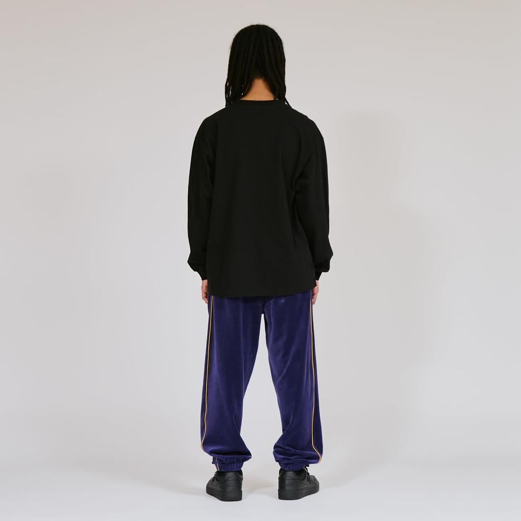 Длинный свободный крой с длинным рукавом и вышитым логотипом One Point, круглый вырез, хлопок, США, RelaxFit с длинным рукавом и вышитым логотипом One Point, стиль действий, черный, размер L [Champion]