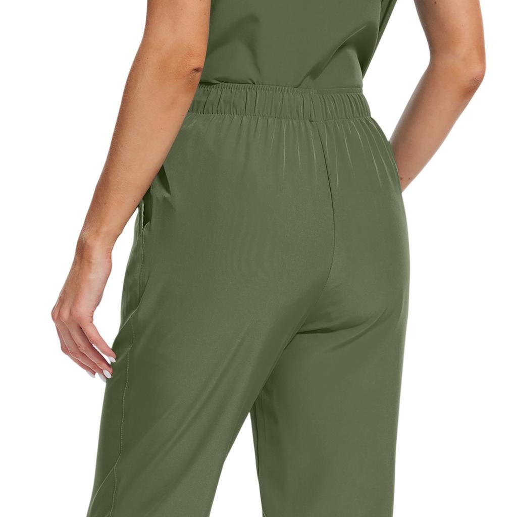 Рабочий костюм Soild Scrub для женщин с V-образным вырезом и коротким рукавом, забавные футболки, рабочая одежда, футболка с карманами