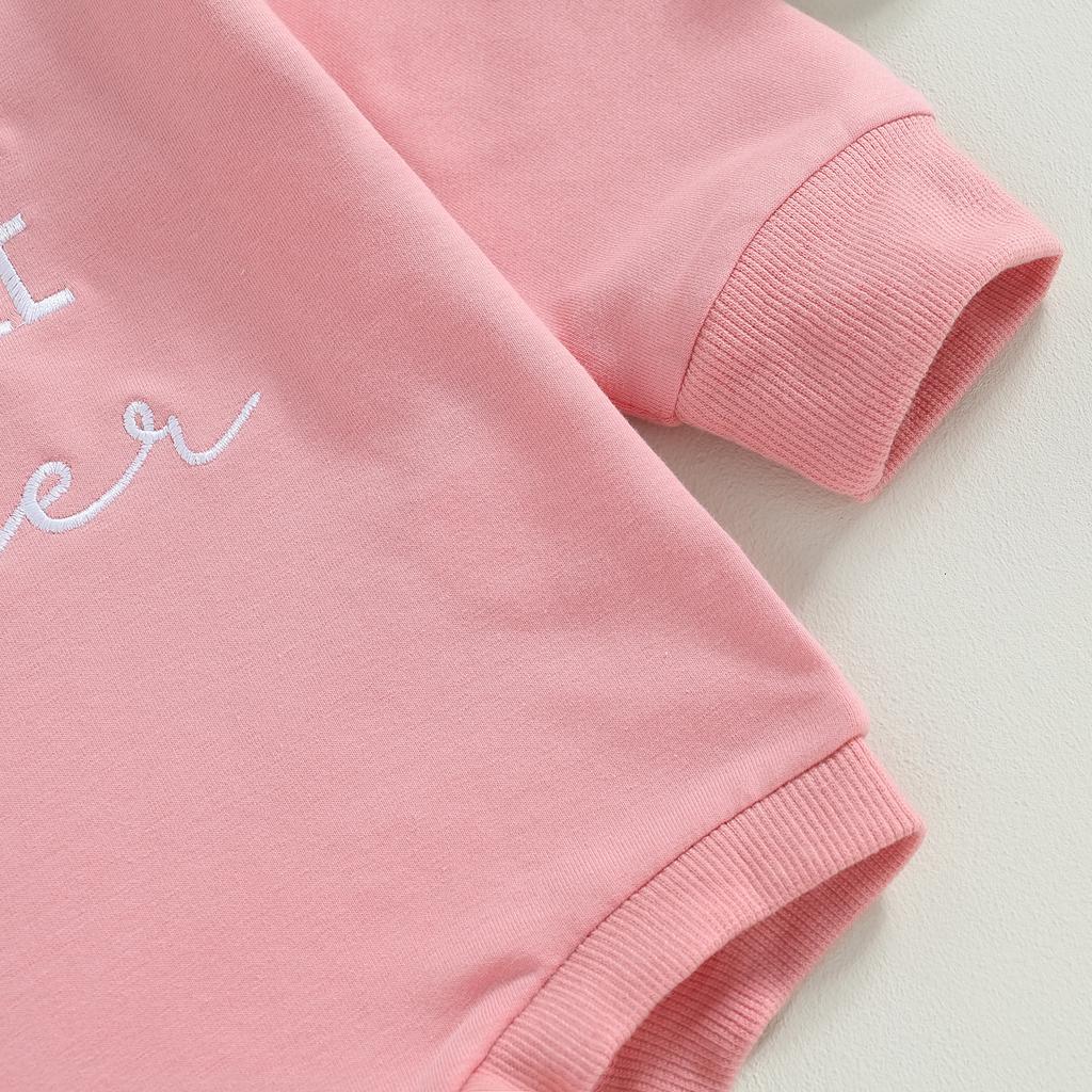 Baby Girls Long Sleeve Jumpsuits Casual Letter Print Sweatshirt Romper for Newborn Infant Toddler Cute Clothes
