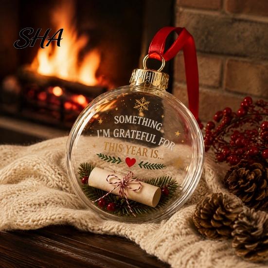 Festive Party Supplies for Christmas 3D Clear Ball Ornament, Holiday Message Keepsake, Acrylic Gift Ornaments Garden Tree Hanging Decoration