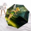 Disney Tinkerbell, Tinker Bell Automatic Open/Close Umbrella - Cute Umbrella with Cute Design, Portable 3-Fold Compact Umbrella for Men & Wo