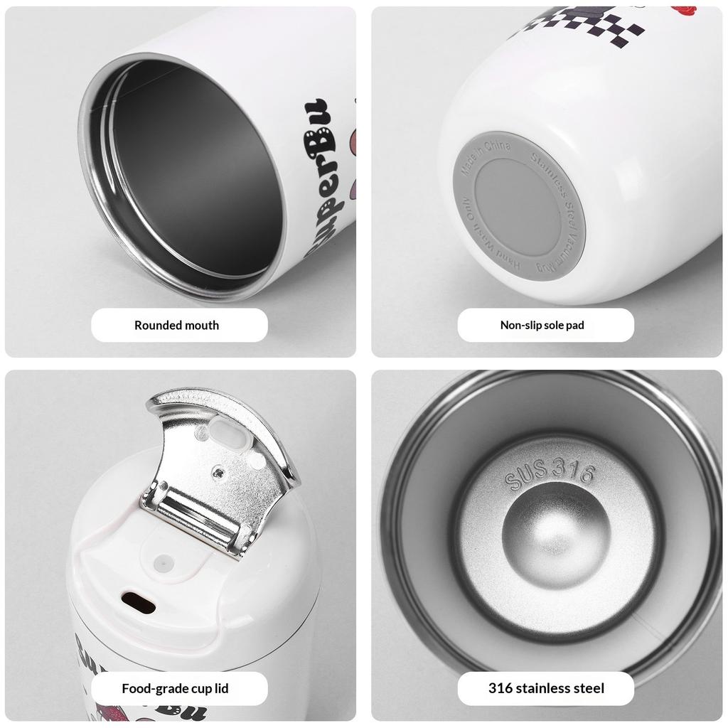Мультяшная кофейная чашка 316 термос из нержавеющей стали, чашка для студентки высокой ценности, чашка для воды в стиле легкой роскоши