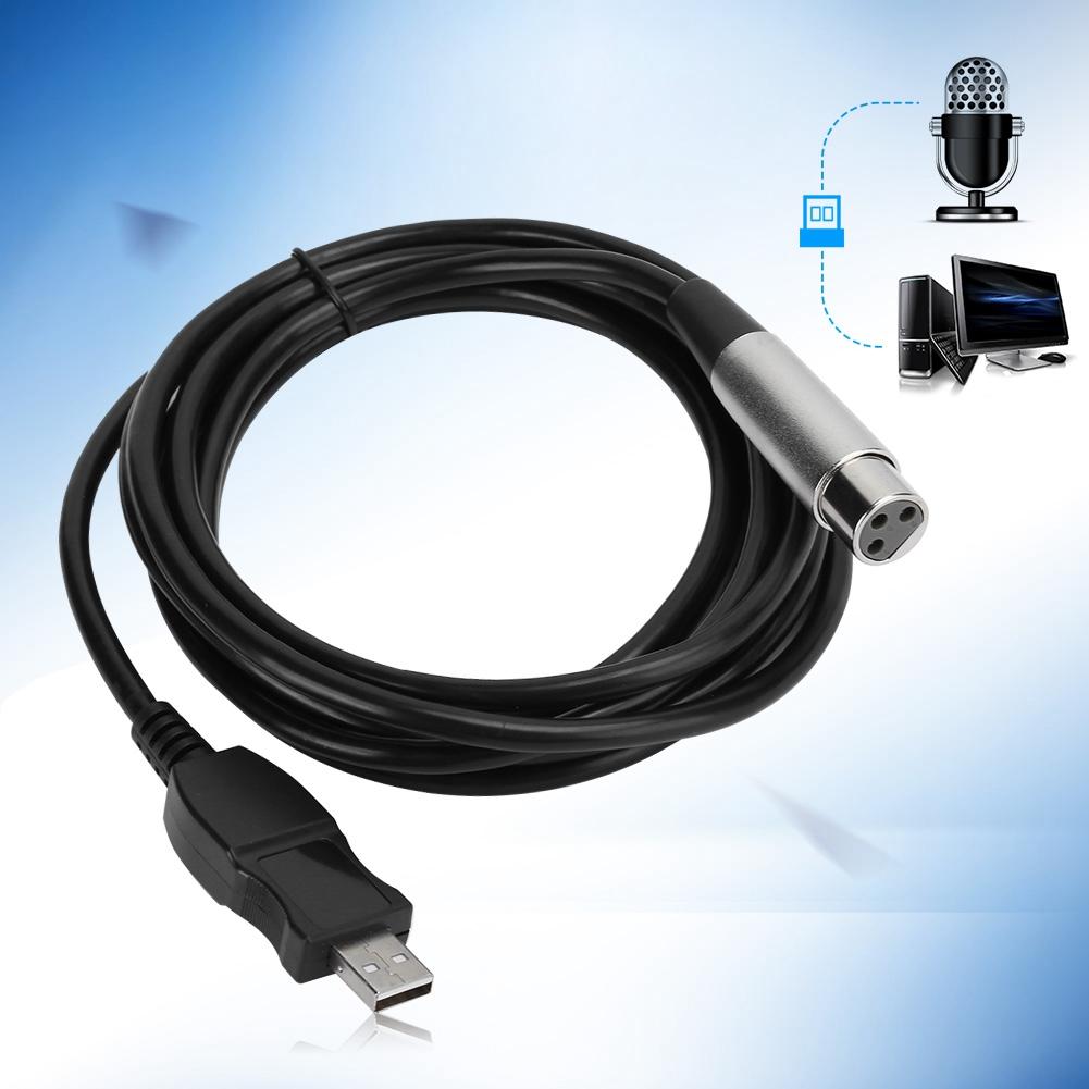 Microphone Mic Link Cable Adapter USB To XLR Microphone Link Cable Cord 3 Meter