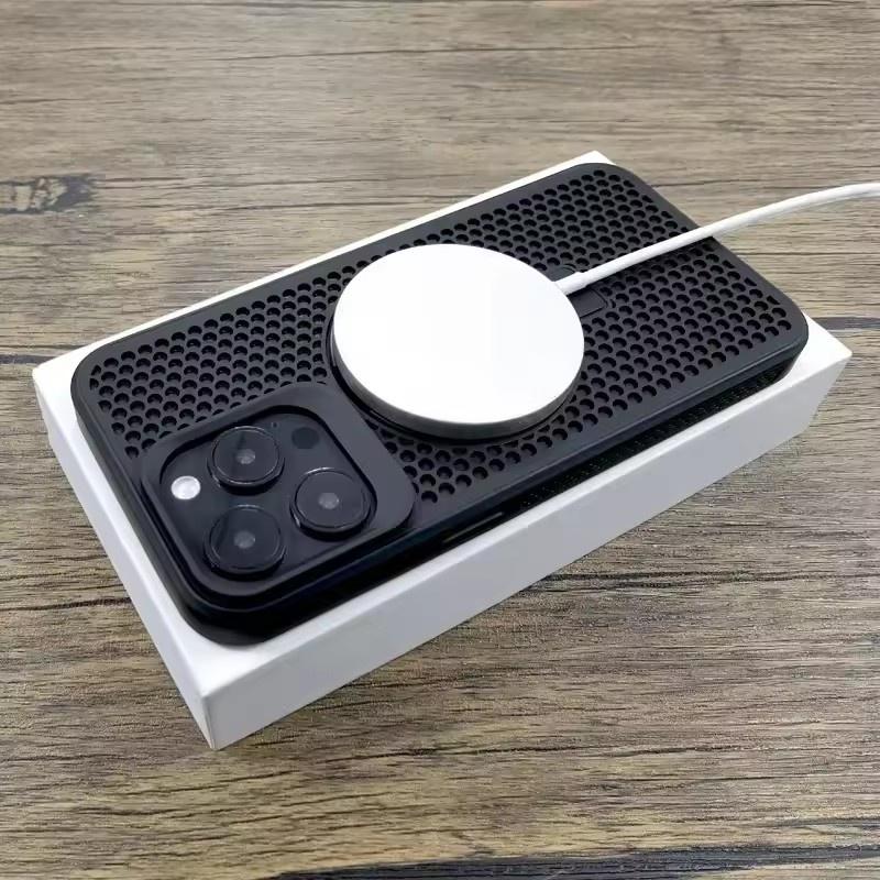 Luxury Heat Release Case For iPhone 17 16 15 14 13 12 Pro Max Plus 16Pro iPhone16 For Magsafe Mag Safe Wireless Charge Stand Covers