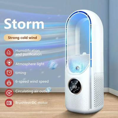 Новый портативный мини-кондиционер USB-охладитель воздуха безлопастной электрический вентилятор 6-скоростной бесшумный кондиционер с таймером Охлаждающий вентилятор-увлажнитель