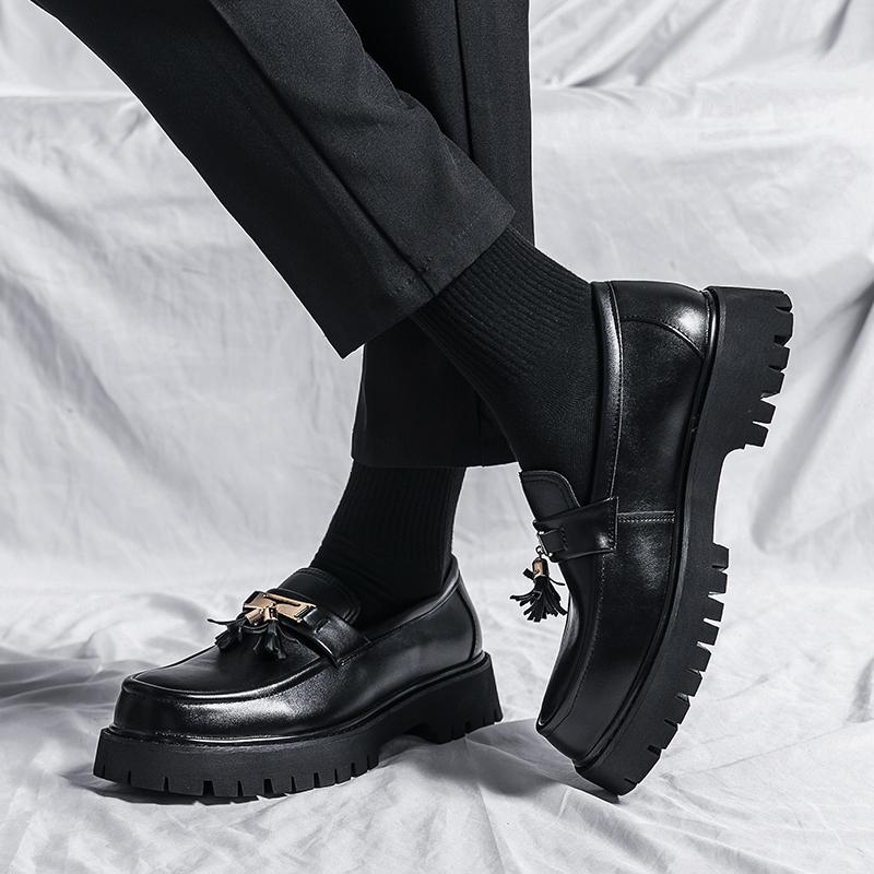 Модные мужские туфли класса люкс на платформе из кожи Оксфорд, формальные кожаные туфли для мужчин, модные трендовые мужские мокасины ручной работы, повседневная мужская обувь, распродажа