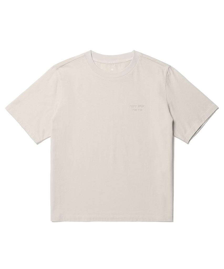 SNOWPEAK APPAREL Хлопковая женская футболка с коротким рукавом и надписью (S26Mwfts65) Светло-бежевый