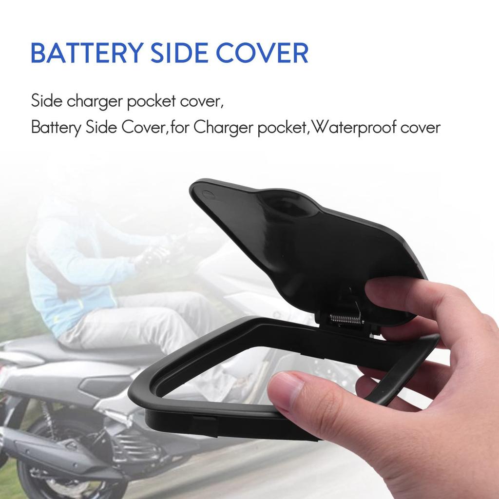 Insiptions 2X Bi ABS Side Pocket Cover Charger Waterproof Cap Side Cover for Nmax V2 2020-2021 Black