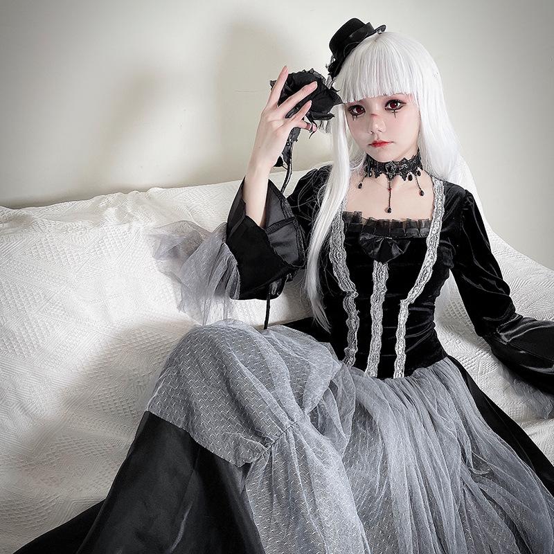 Halloween costume for adults: zombie bride, ghost bride, vampire, demon, angel, witch, queen, and court-style dress