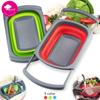 Kitchen Colander Fruit Vegetable Washing Basket Foldable Strainer Collapsible Drainer Over The Sink Adjustable Silicone Tools