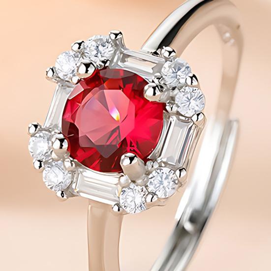 Комплект украшений в виде сердечек из красного циркония с ожерельем и серьгами из стразов, комплект колец, романтические аксессуары на день рождения, подарок на День святого Валентина