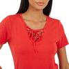 Brave Soul Womens/Ladies Plain Lace Up T-Shirt