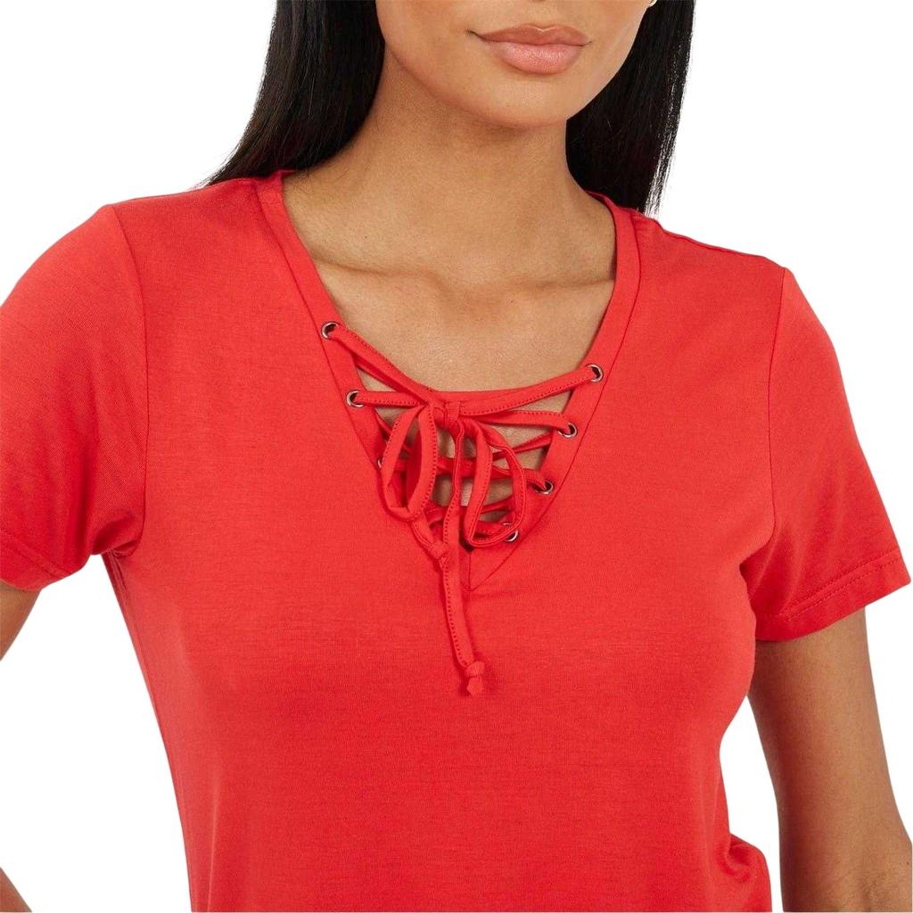 Brave Soul Womens/Ladies Plain Lace Up T-Shirt