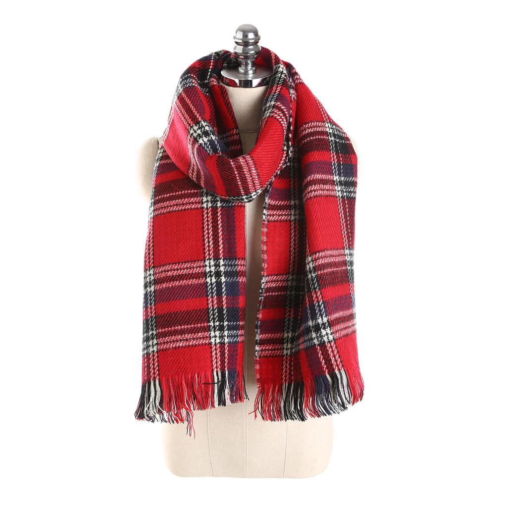 Korean Version Autumn and Winter Men's and Women's Thousand Bird Plaid Double-sided Scarf, Shawl, Scarf