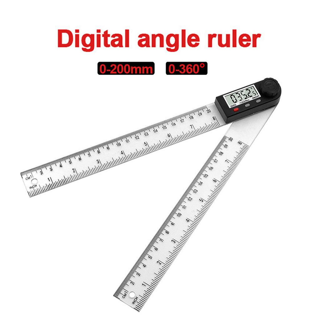 Digital Display Angle Ruler, 2 In 1 Angle Finder Ruler, Digital Angle Measuring Tool, High Accuracy Multi-Angle Protractor Ruler (7.87 Inch)