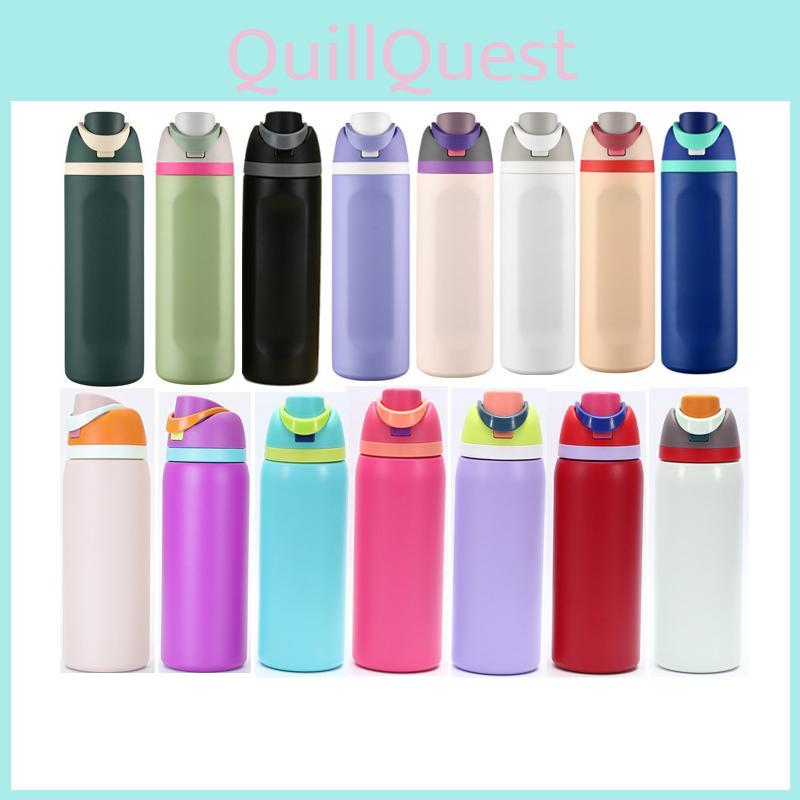 Owala Stainless Steel Water Bottle Straw 710ml Push Lid Keeps Drinks Sports