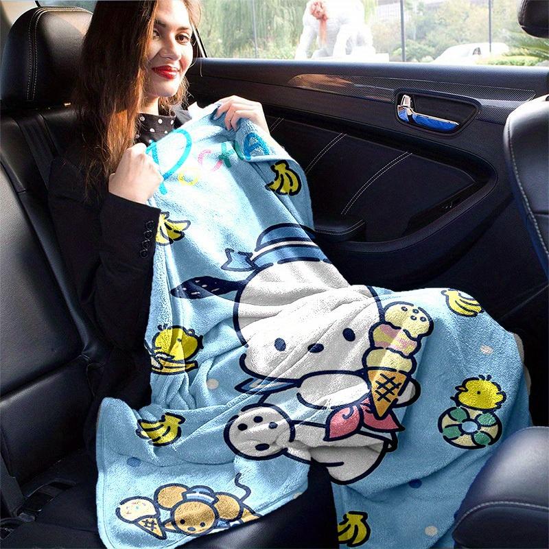 1pc Sanrio Adorable Pochacco Home Decor Blanket: Perfect Gift for Bedroom, Living Room, Travel, Camping, Car, Beach & Office Naps, Soft Flannel Throw