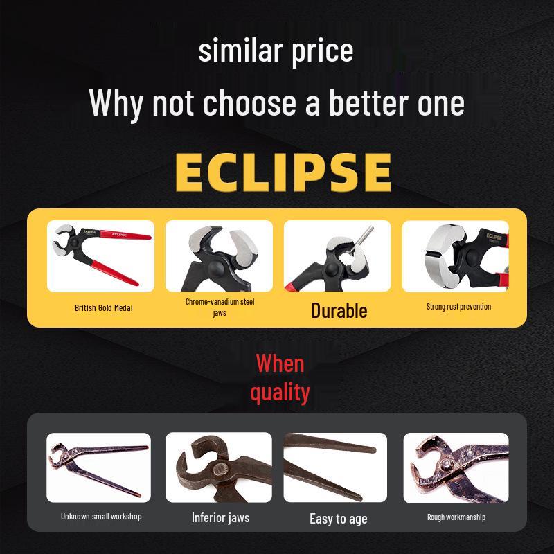 ECLIPSE UK Плоскогубцы для выдергивания гвоздей с ручкой из грецкого ореха и прочные клещи для резки и деревообработки с ножом-экстрактором с лазерной формой для ремонта каблуков обуви