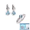Серебряное кольцо с серьгами и натуральным небесно-голубым топазом, камень ноября, ювелирный комплект из стерлингового серебра 925 пробы, изящные украшения для женщин и девушек