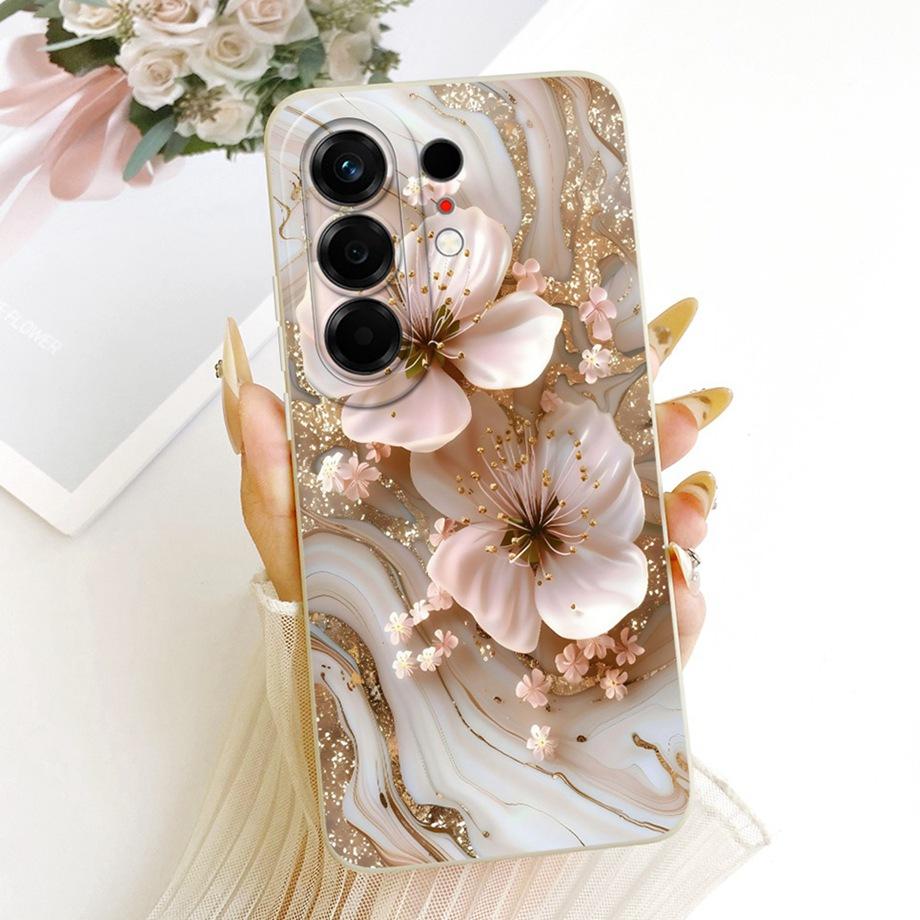 Чехол для телефона Tecno Camon 50 4G CN5 Цветочный Ромашка Эстетика Лунная Ночь Бант Узор Funda Мягкий Матовый Силикон Задняя Крышка Canom50