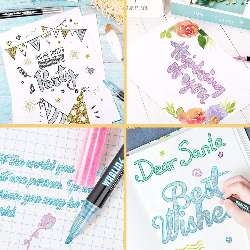 Блестящие мерцающие маркеры быстросохнущие пигментные ручки для рисования школьные канцелярские принадлежности для письма