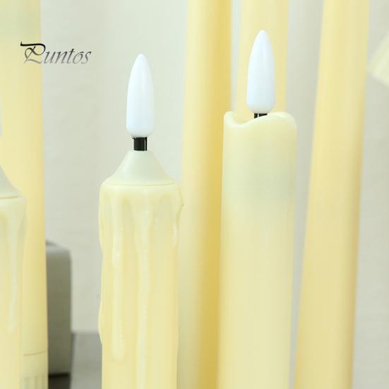 6 Pcs LED Taper Candles Flameless Electric Fake Candles Cordless Flickering LED Tea Light Decoration for Wedding Xmas Window Decor