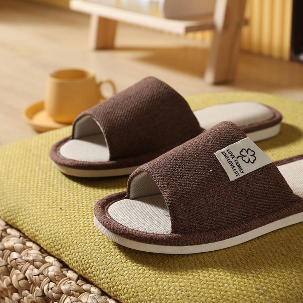 Новые льняные тапочки мужские домашние домашние нескользящие четырехсезонные хлопковые и льняные тапочки женские бесшумные