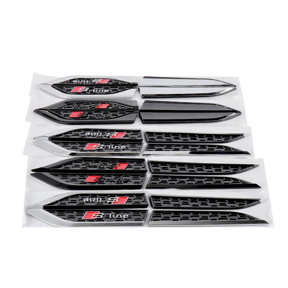 2026 Hot 2pcs Car Styling Side Fender Wing Logo Badge Decoration Sticker Auto Modified Accessories For qaz1 ABT S5 RS5 SLINE TT A4 A5 A6