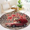 Carrosedog Round Area Rug,Carpet Rug for Living Room Bedroom Sofa Playroom Decor,Non-slip Floor Mat