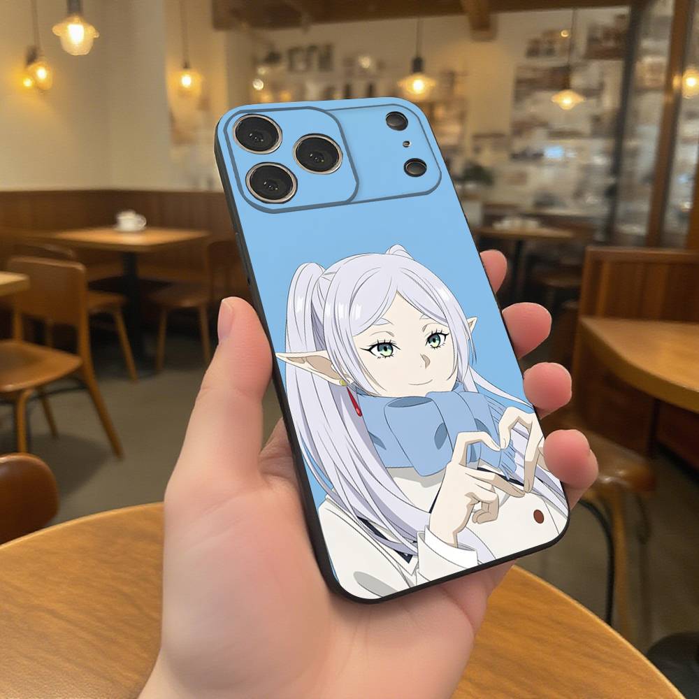 Чехол для телефона Frieren Sousou No Frieren Аниме Для iPhone 17,16,15,14,13,12,11,Pro,XS,Max,XR,Plus,E,SE4,Mini Черный Мягкий Чехол
