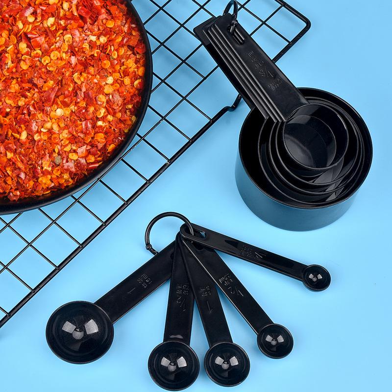 Plastic Measuring Spoon & Cup Set with Scale, 10-Piece Kitchen Baking Tools