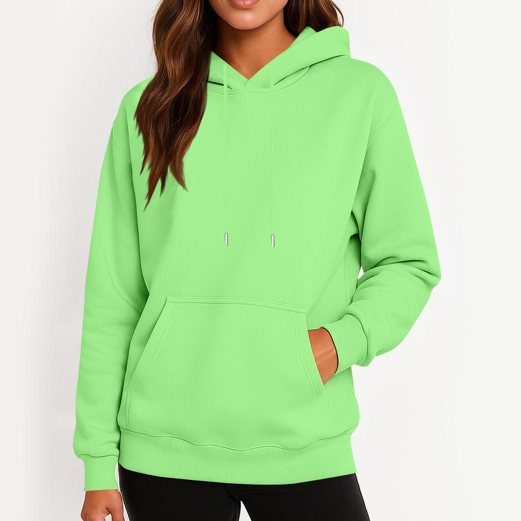Women's Casual Fashion Sweatshirt Solid Color Hooded Sweatshirt
