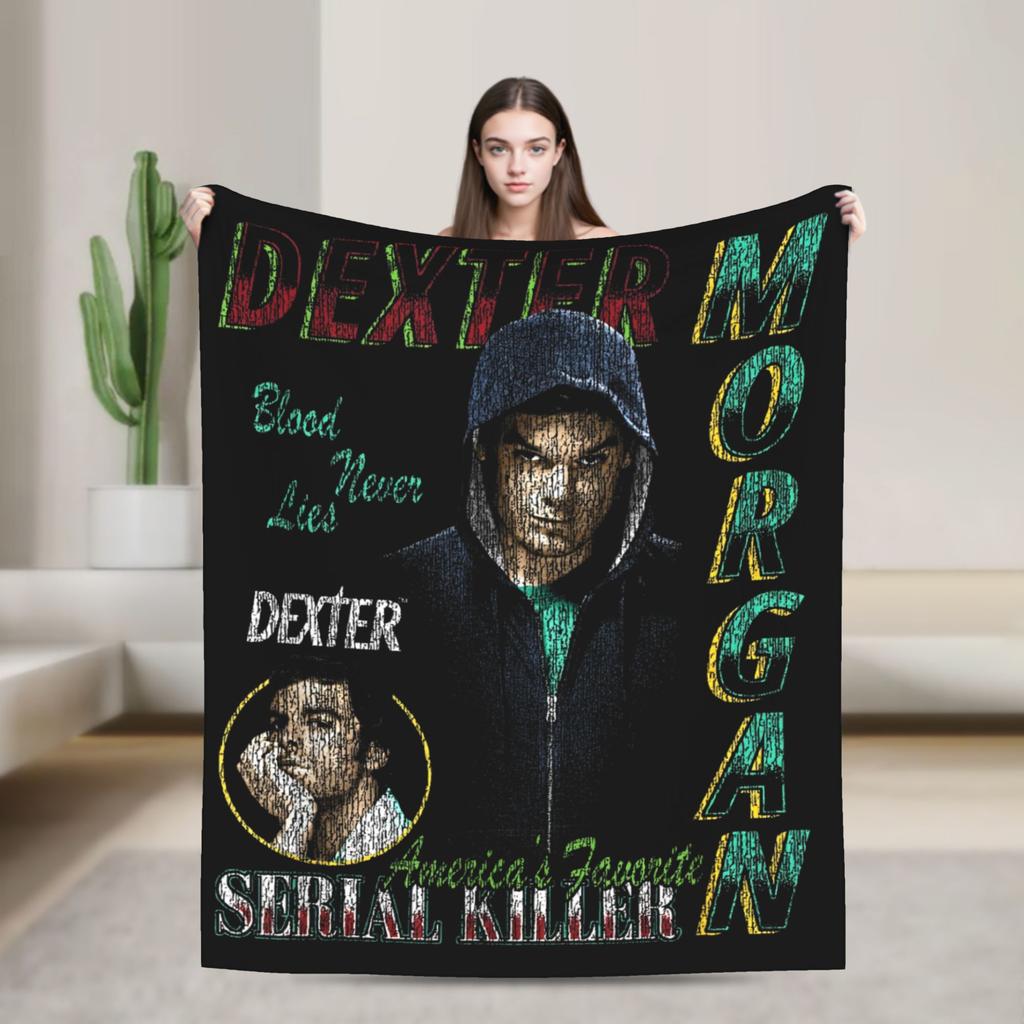 Dexter TV Show Movie Poster  Blanket Flannel Spring Autumn Morgan  Lightweight Thin Throw Blankets for Sofa Car Bedding Throws