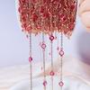 0.5M 1M 2M Pink Round Crystal Glass Beaded Bracelet Necklace Copper Chains Clothing Supplies for Jewelry Making DIY Materials