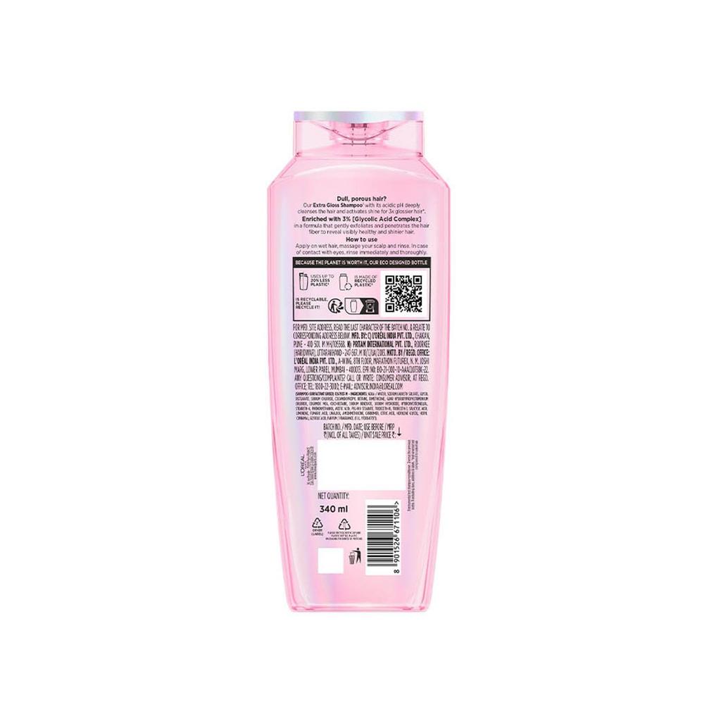 Шампунь L’Oréal Paris Glycolic Gloss для блеска 340 мл | с 3% гликолевой кислоты | для тусклых волос