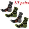 1/5 Pairs Sport Terry Crew Socks Coolmax Sweat-Absorbing Colorful Fitness Badminton Tennis Bike Running Football Socks Compression