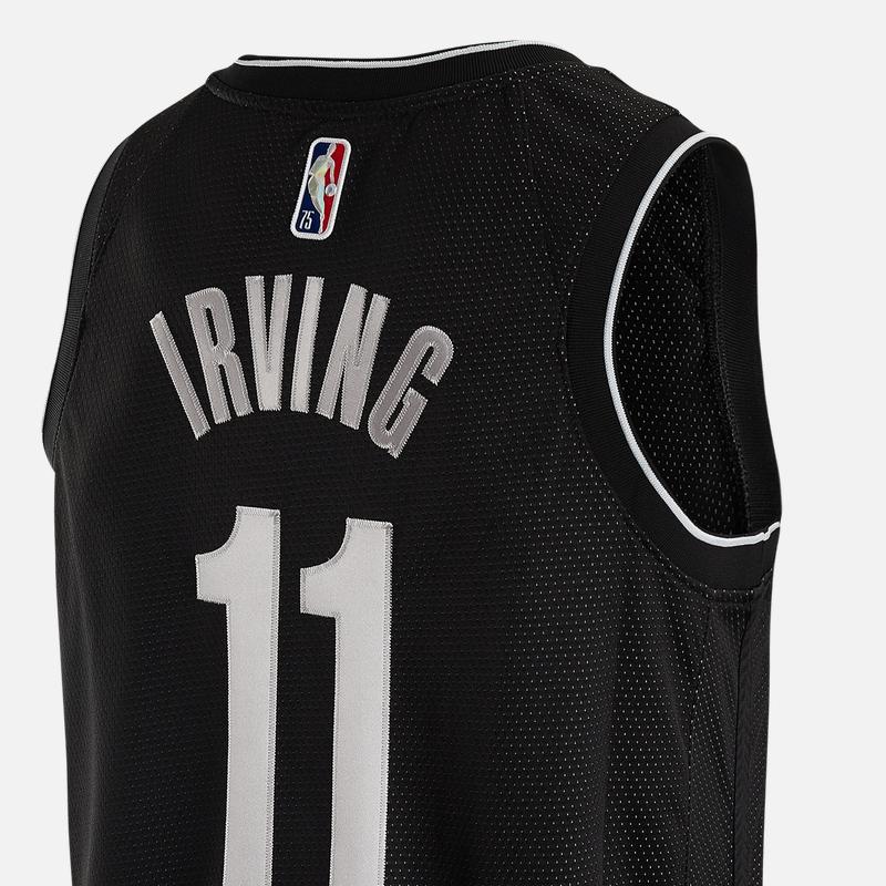 Nike Brooklyn Nets Kyrie Irving No. 11 Logo Print Mesh Basketball Jersey Men Tops Black DH8067-010