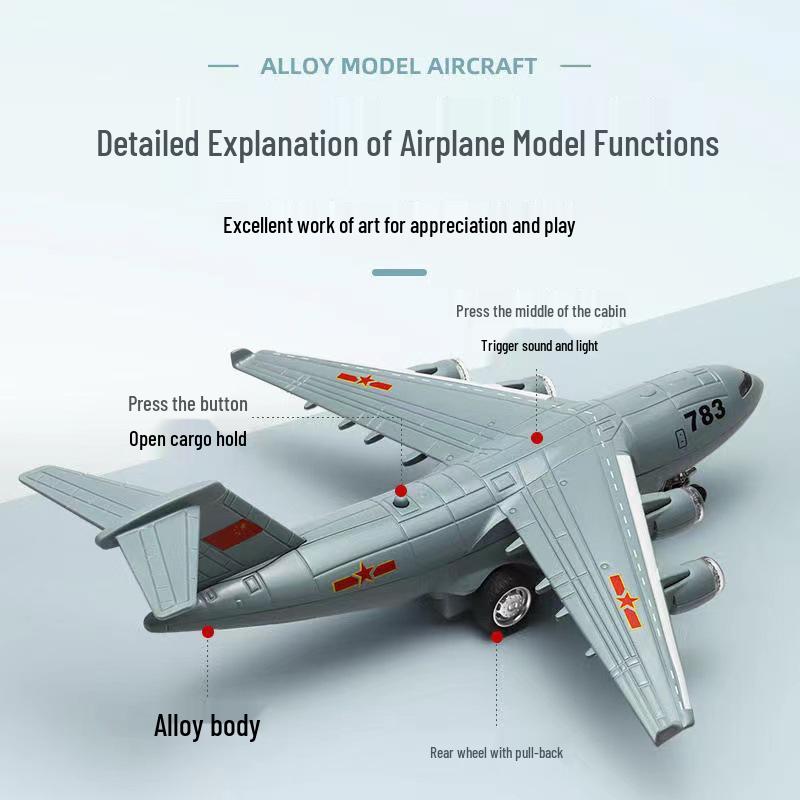 Военный транспортный сплавной pull-back модель Cai Po Y-20 51406C