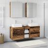 Bathroom Furniture Set 5 pcs Reclaimed Wood Engineered Wood and Glass