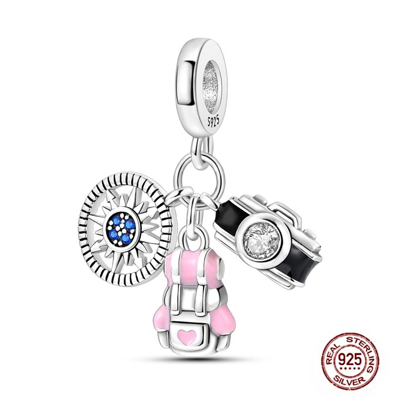 Ежедневные статьи Медные розовые парфюмерные шармы Камера Гантель Смарт-часы Бусины Подходят для оригинальных браслетов DIY Ювелирный подарок